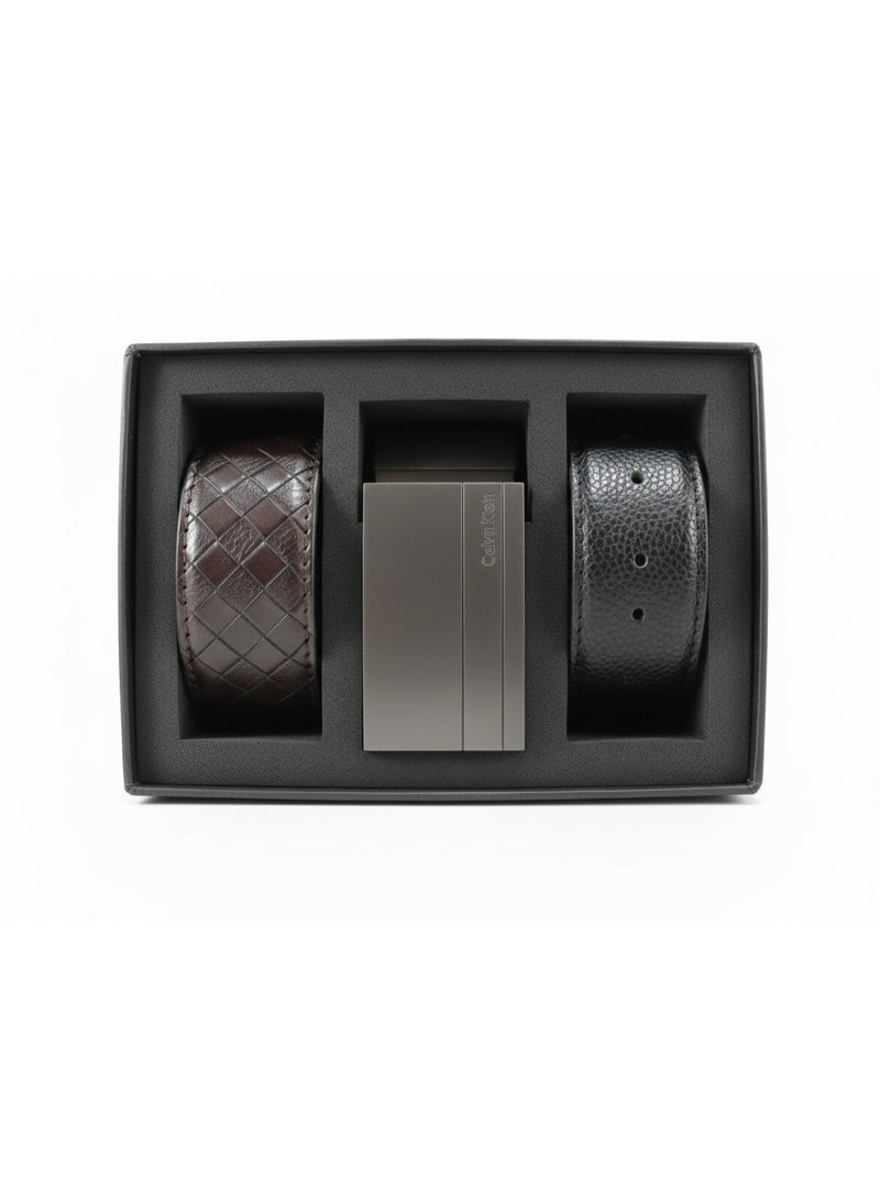 Calvin Klein Sports Calvin Klein belt set – complete elegance with a luxurious metal buckle and two genuine leather straps. - Image 1